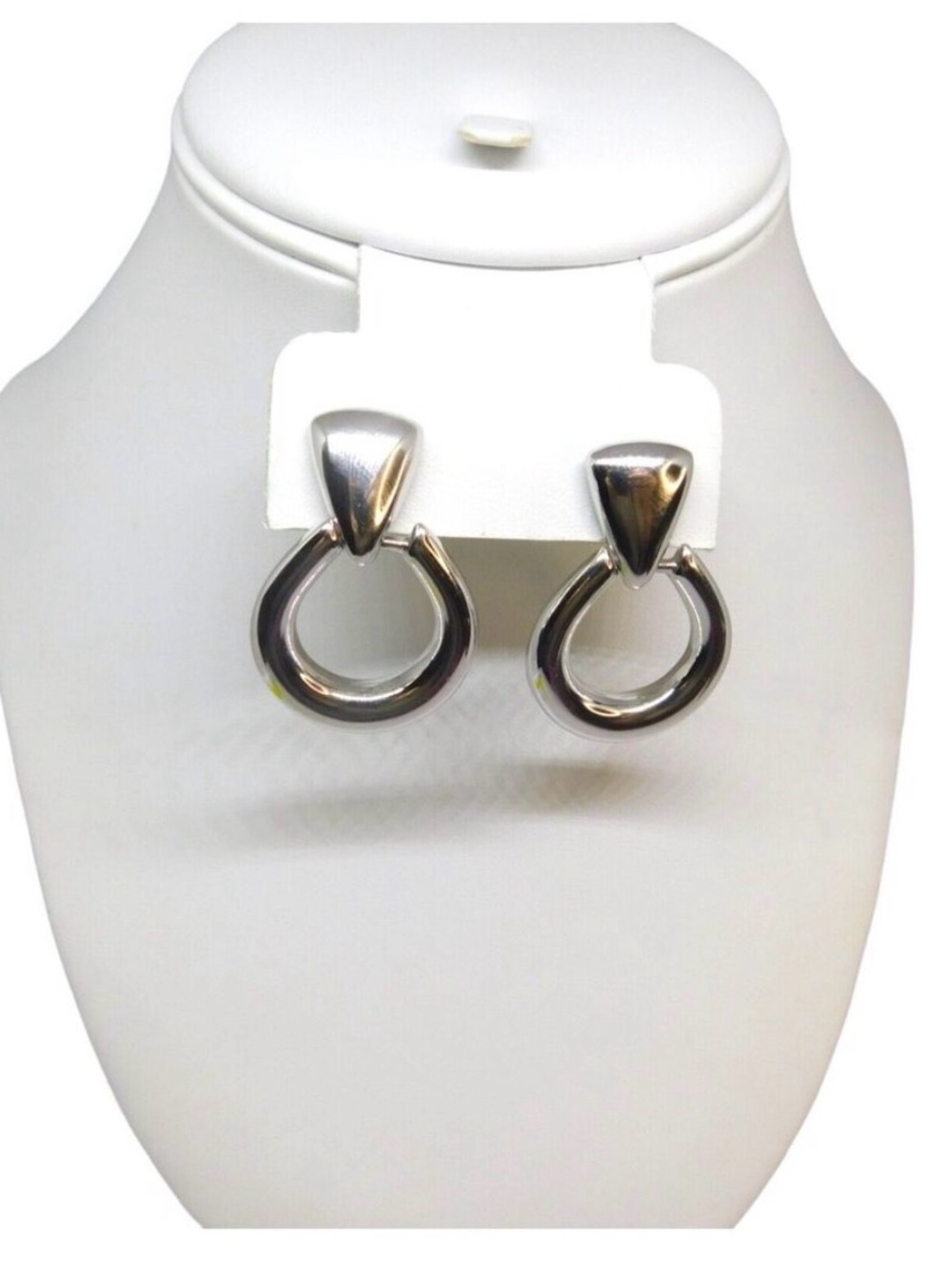 Monet Silver-tone Hoop Drop Earrings